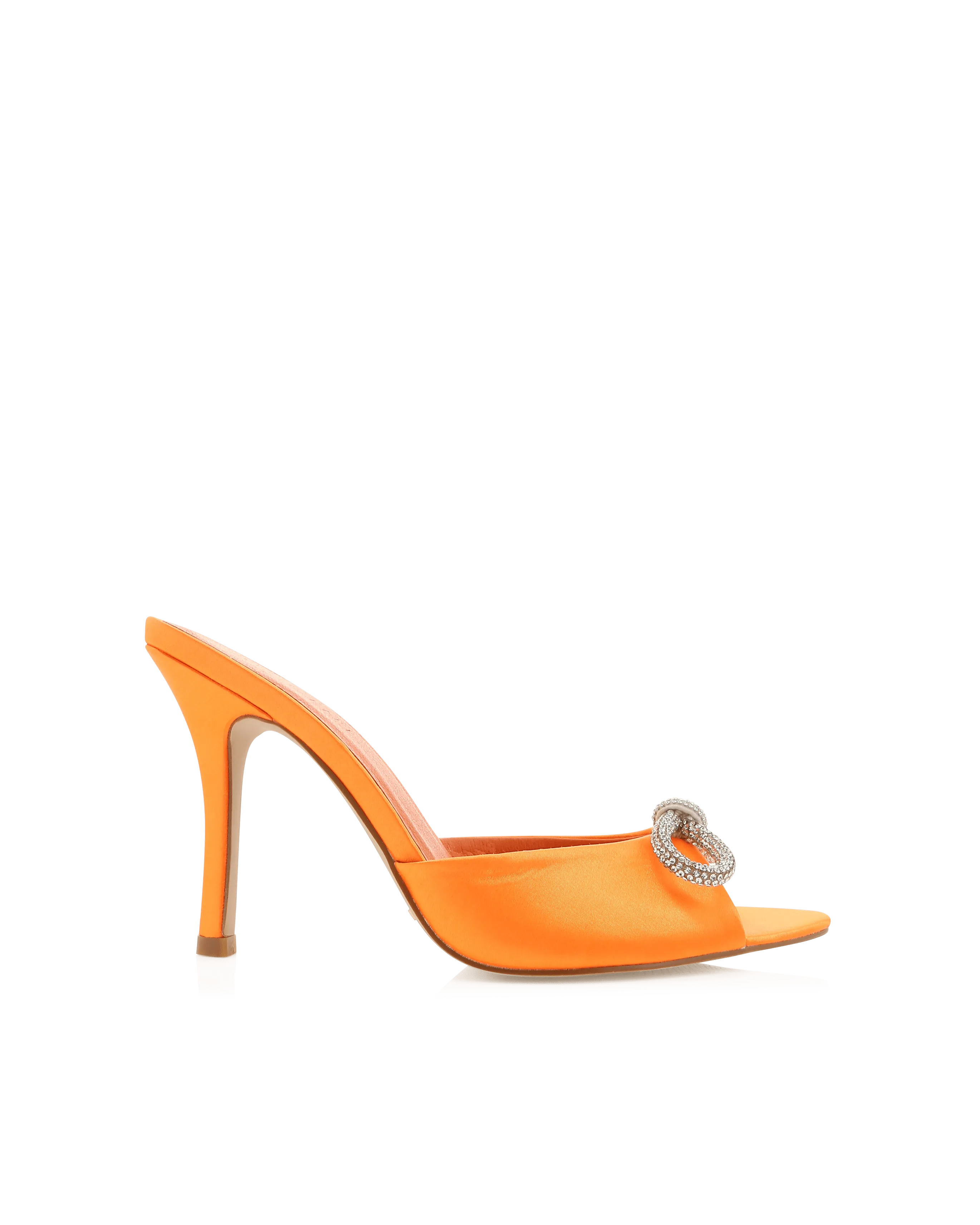 Leilah Bow Heel Tangerine Satin