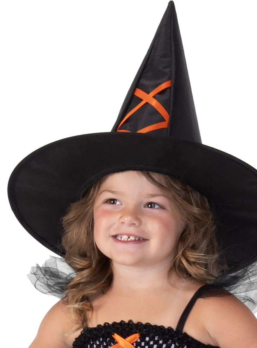Little Witch Girls Purple And Orange Halloween Costume