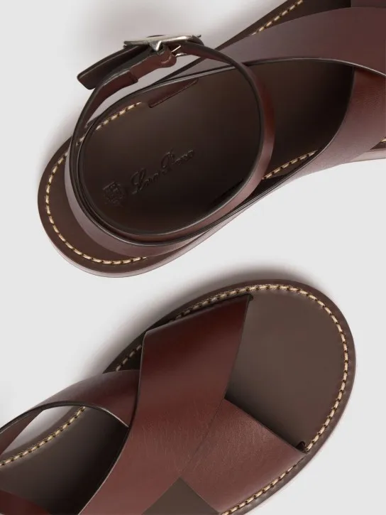 Loro Piana   Sumie leather cross sandals 