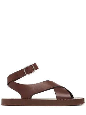 Loro Piana   Sumie leather cross sandals 