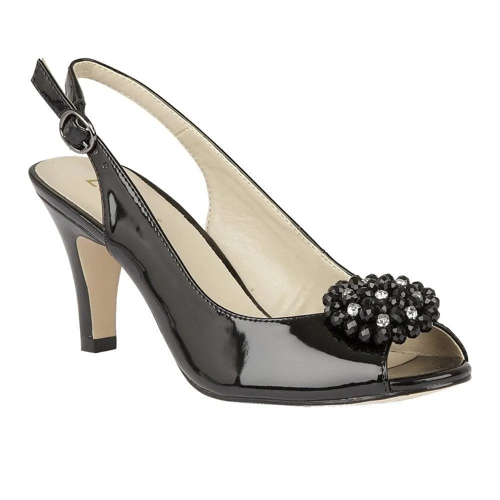 Lotus Womens Shoe Elodie Black Patent