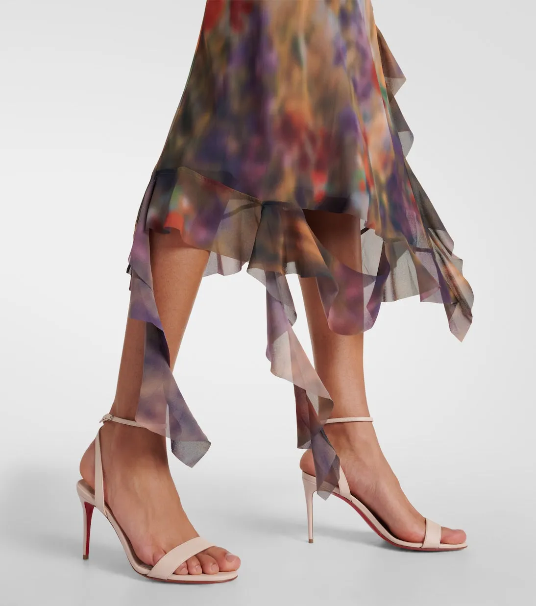 loubigirl 85 Christian Louboutin leather sandals, neutral