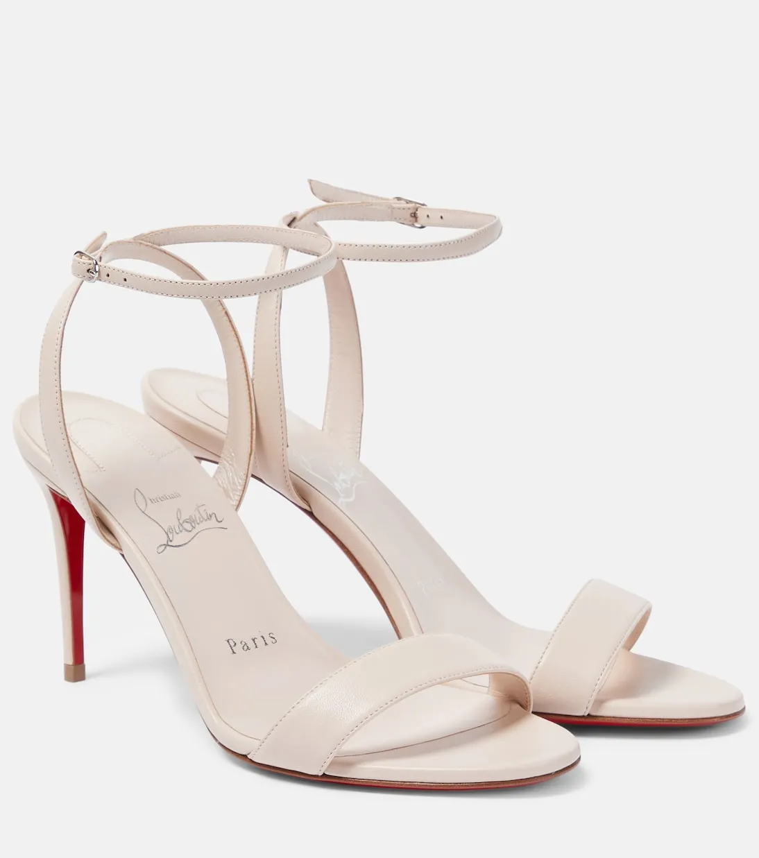 loubigirl 85 Christian Louboutin leather sandals, neutral