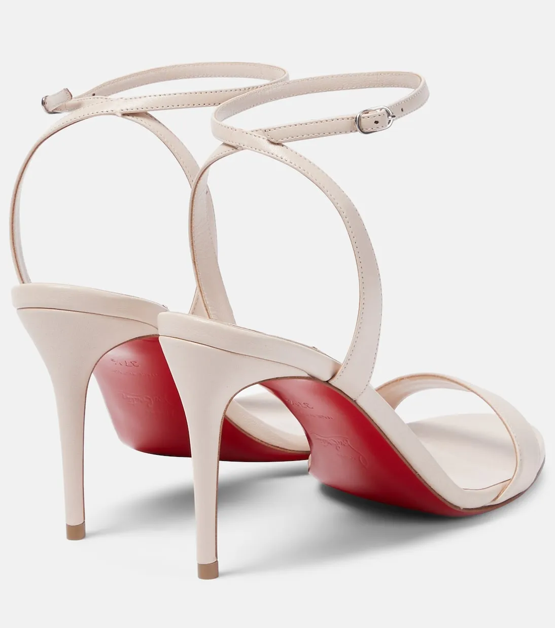 loubigirl 85 Christian Louboutin leather sandals, neutral