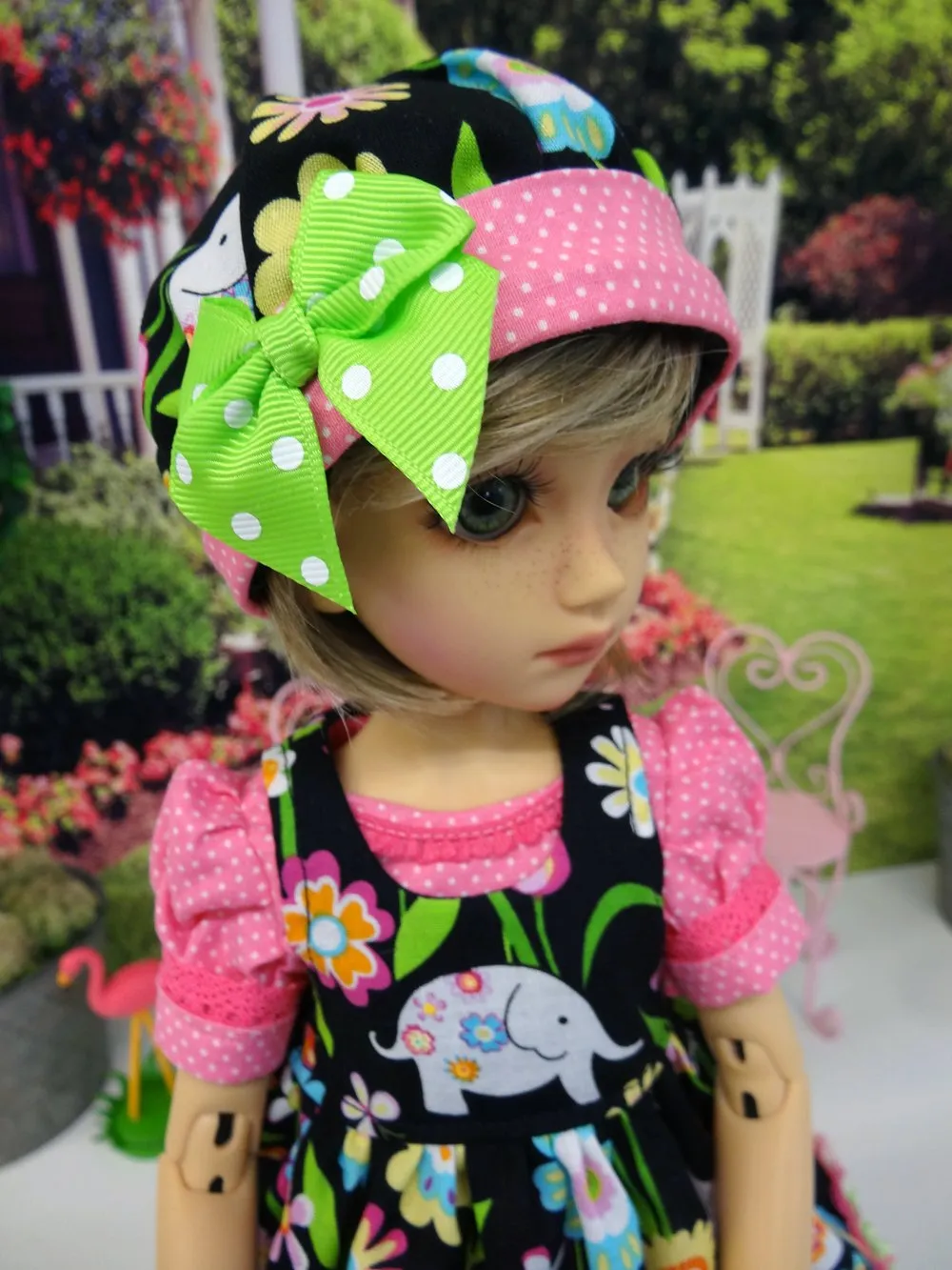 Lucky Elephant - romper & pinafore for 45cm BJD