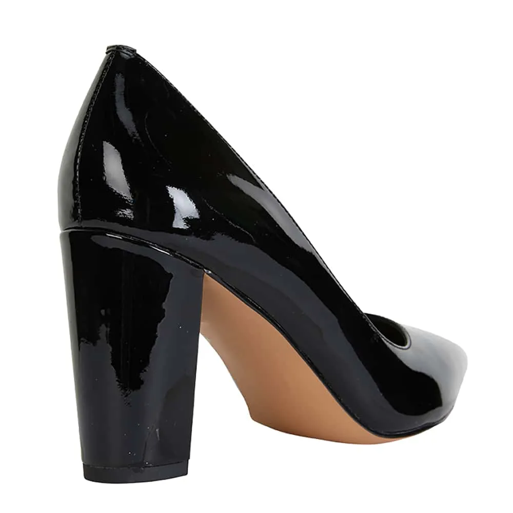 Lyric Heel in Black Patent