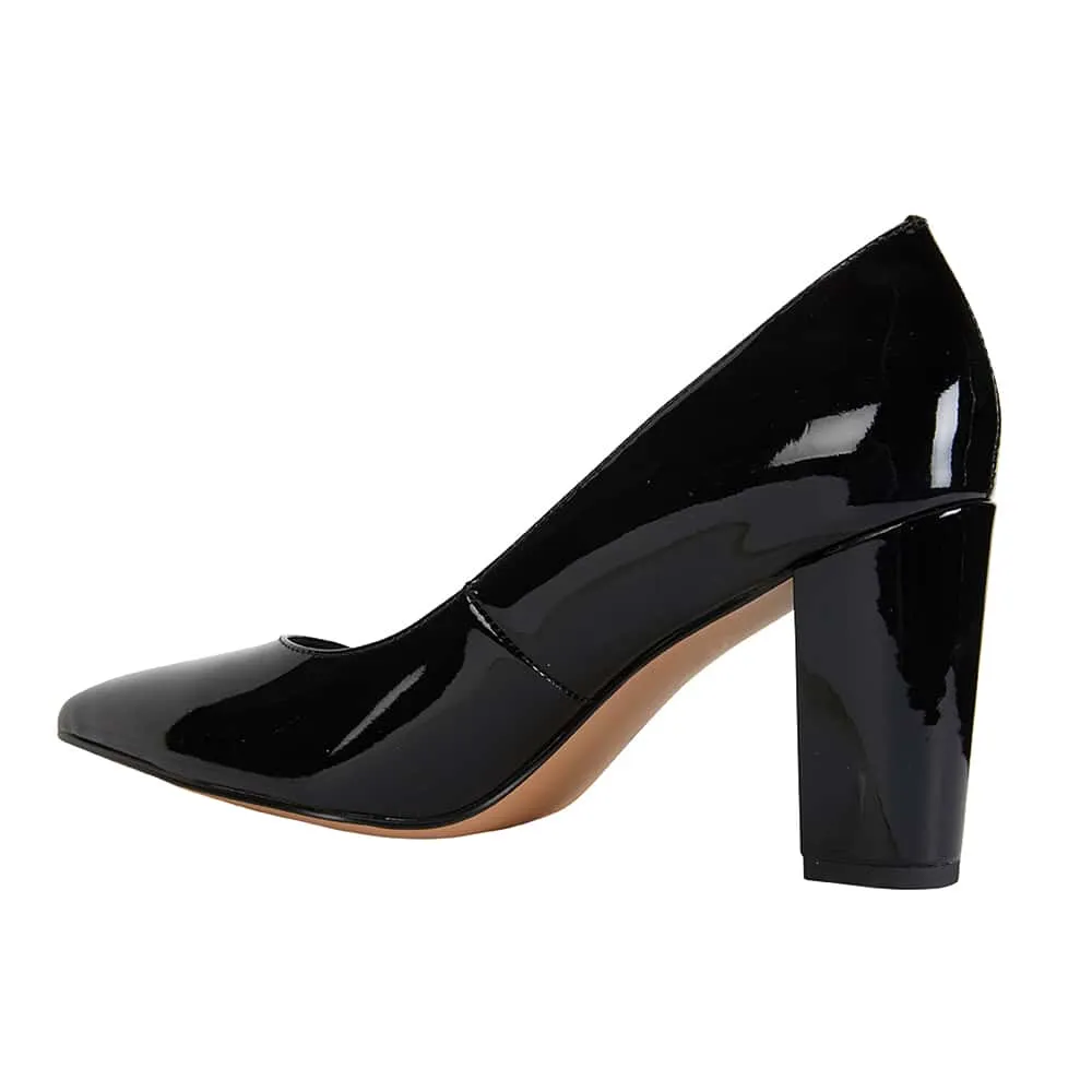 Lyric Heel in Black Patent