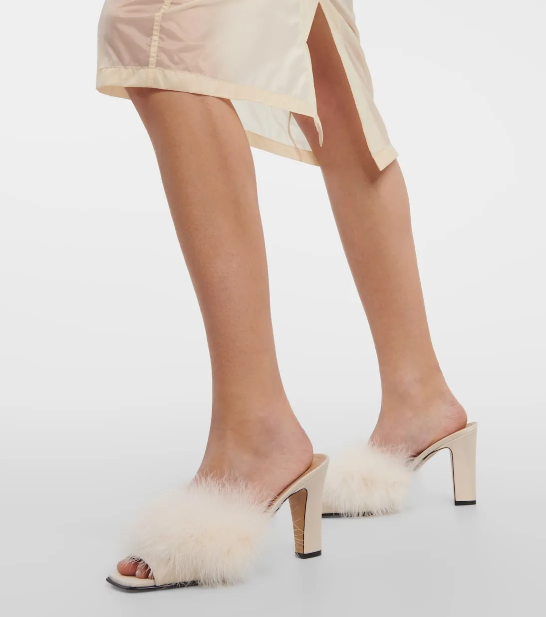 Maison Margiela feather mules, white