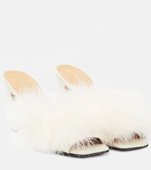 Maison Margiela feather mules, white