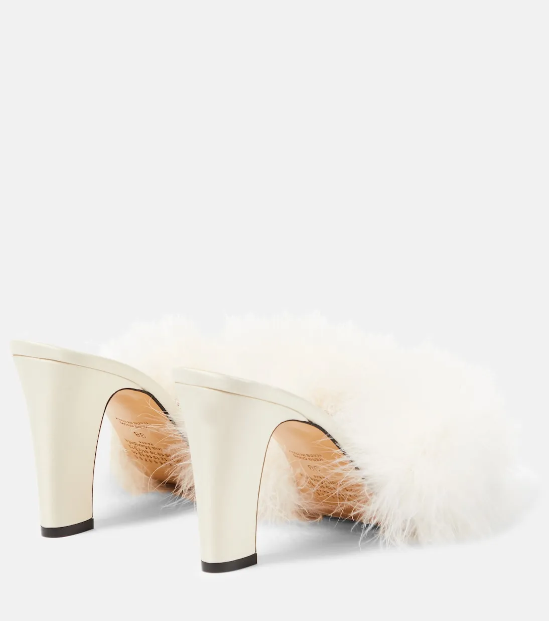 Maison Margiela feather mules, white