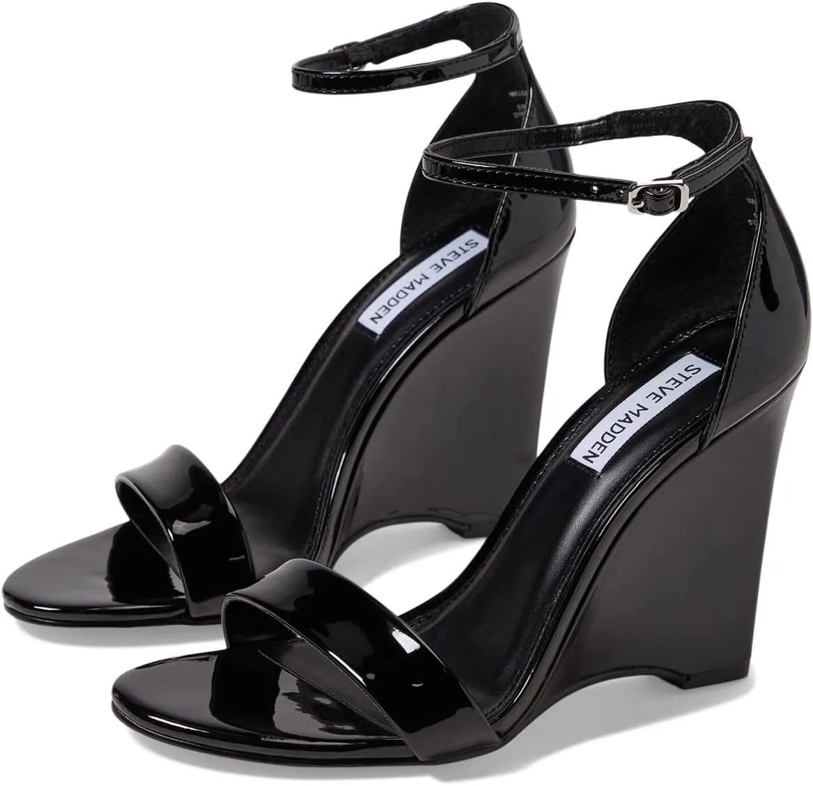 Mallor Wedge Sandal Steve Madden Black Patent