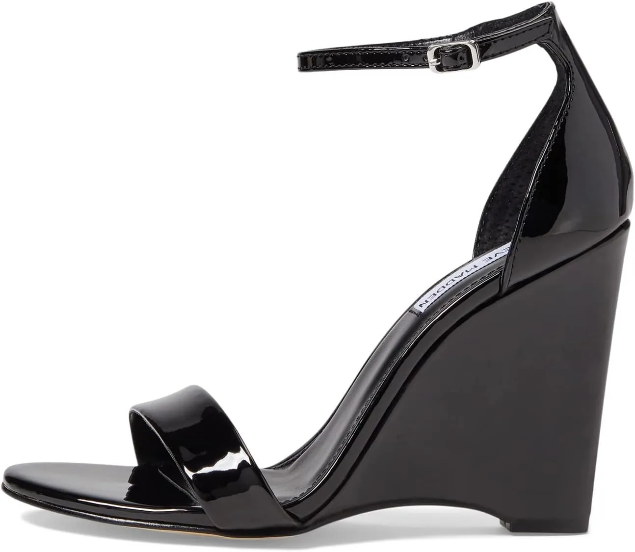 Mallor Wedge Sandal Steve Madden Black Patent