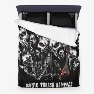Manic Bright White Big Version 3 Piece Microfiber Duvet Set