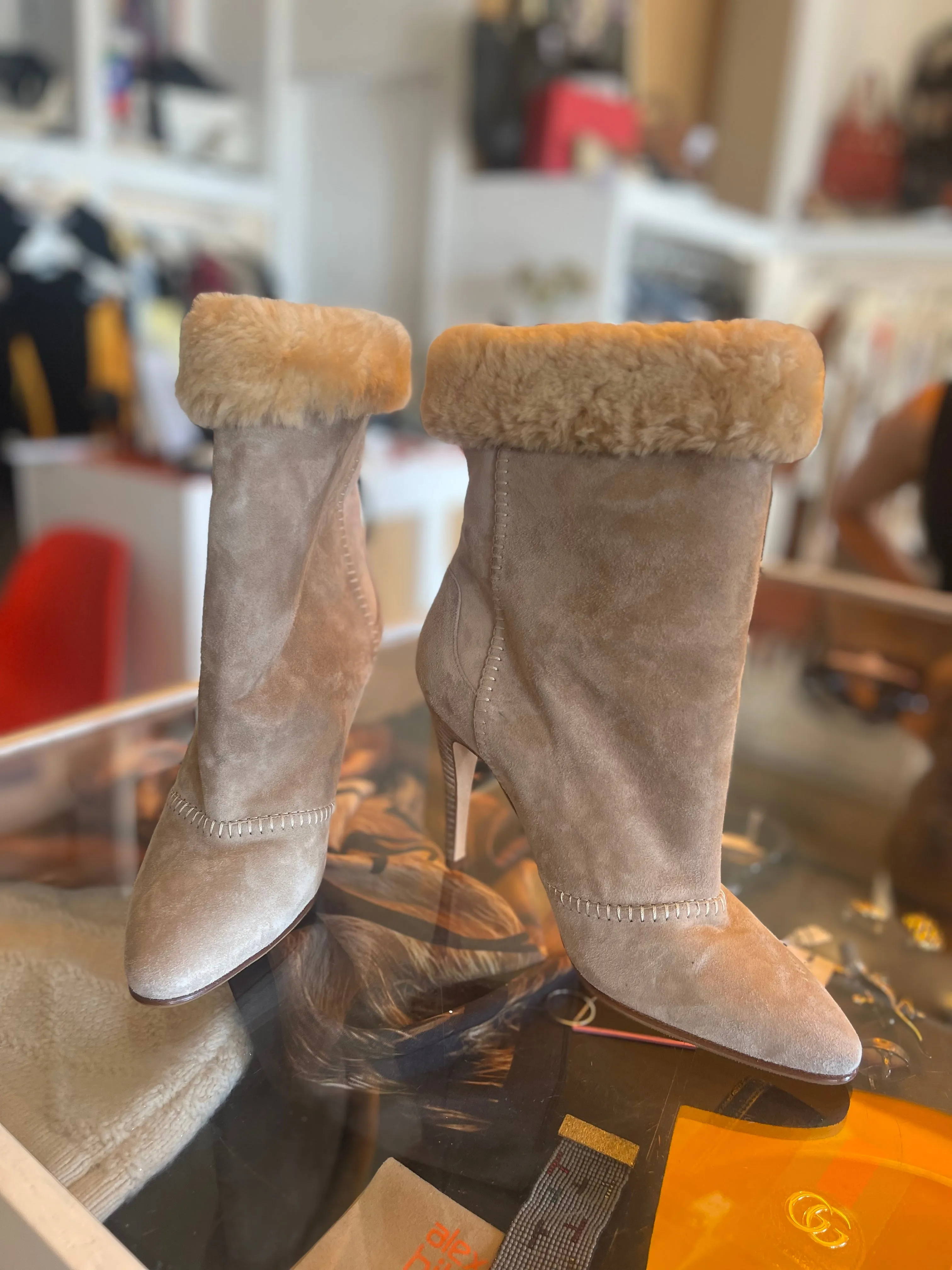 Manolo Blahnik Shearling Boots - new