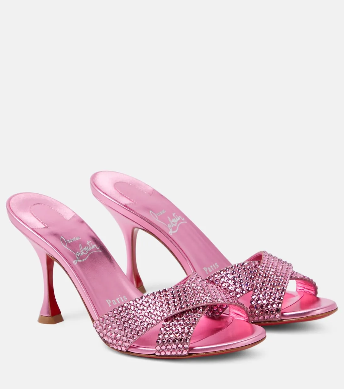 Mariza again Christian Louboutin embellished suede muffles, pink