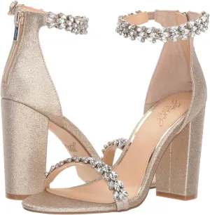 Mayra Jewel Badgley Mischka Sandals, Light Gold