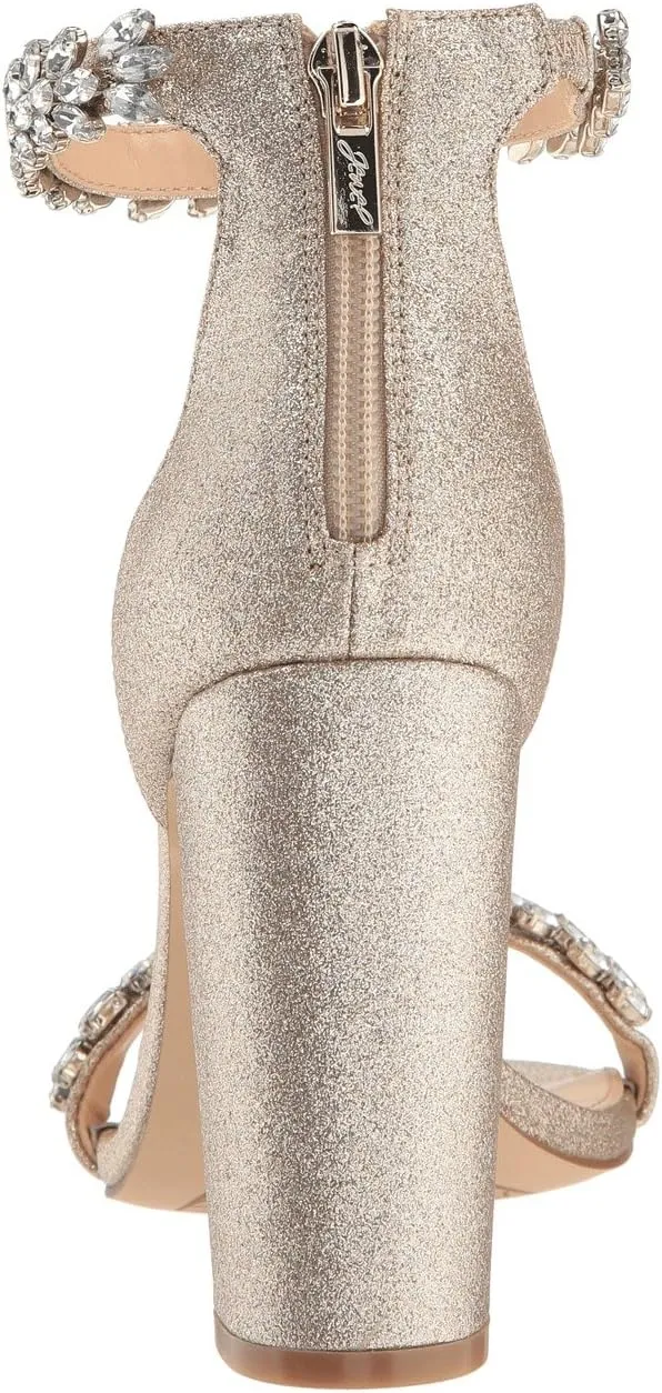 Mayra Jewel Badgley Mischka Sandals, Light Gold