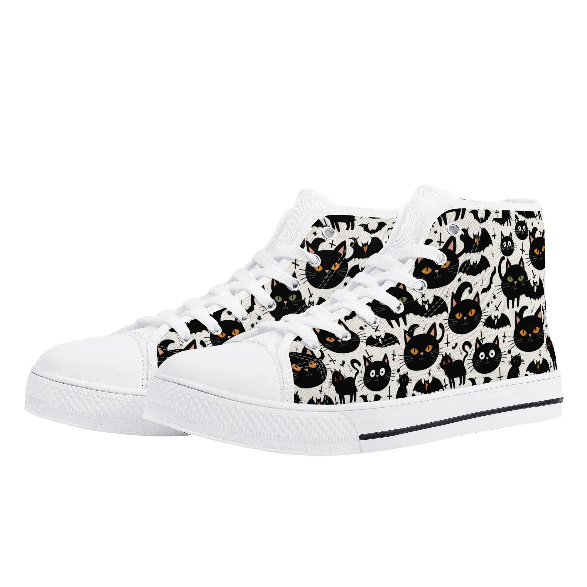 Mens Rubber High Top Crazy Cat Canvas Shoes