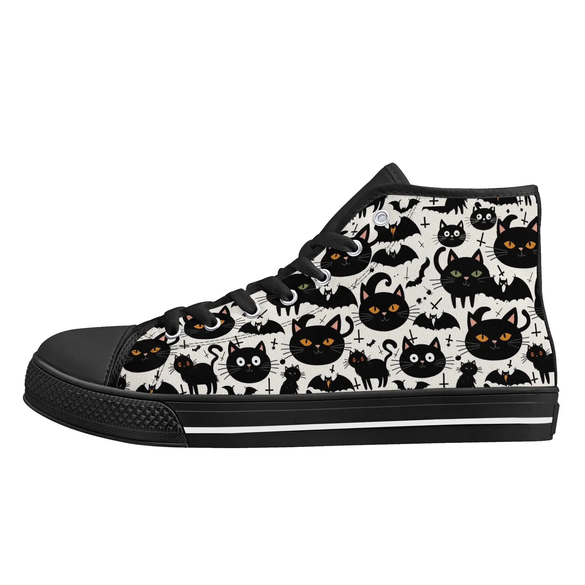 Mens Rubber High Top Crazy Cat Canvas Shoes