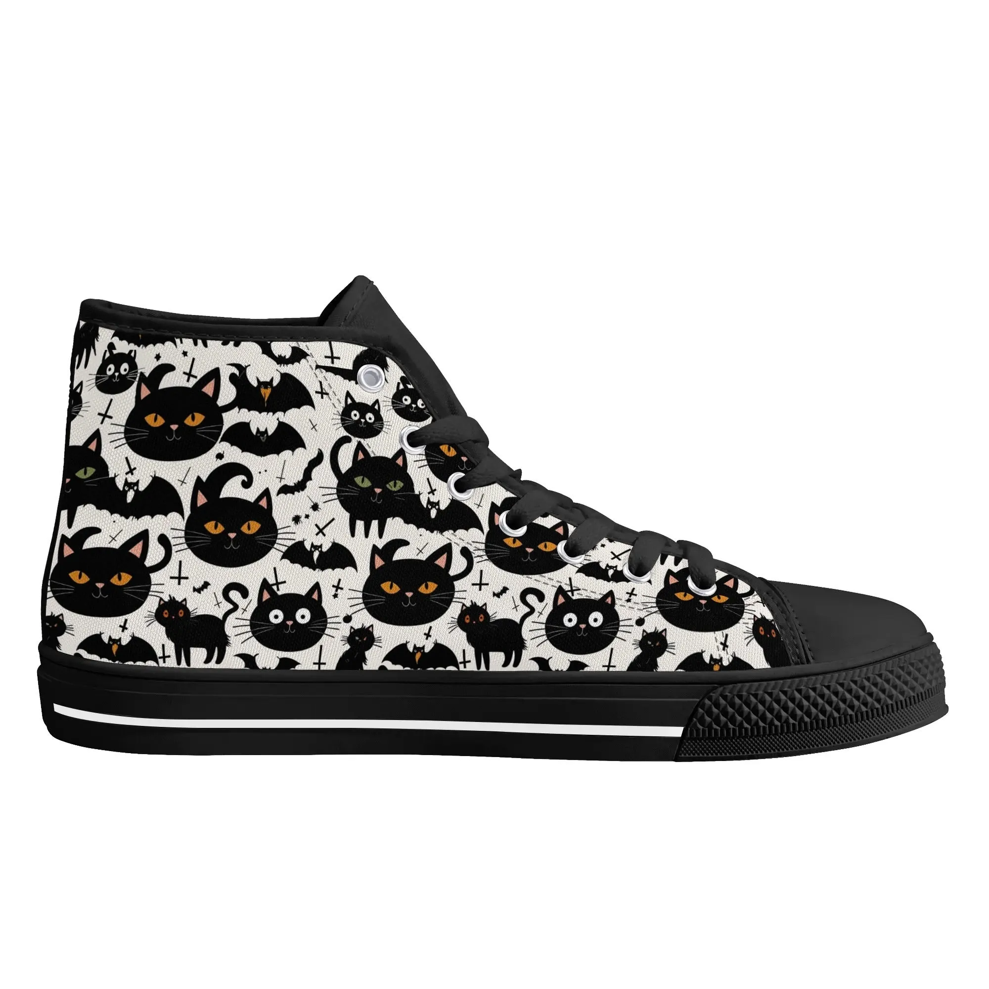 Mens Rubber High Top Crazy Cat Canvas Shoes