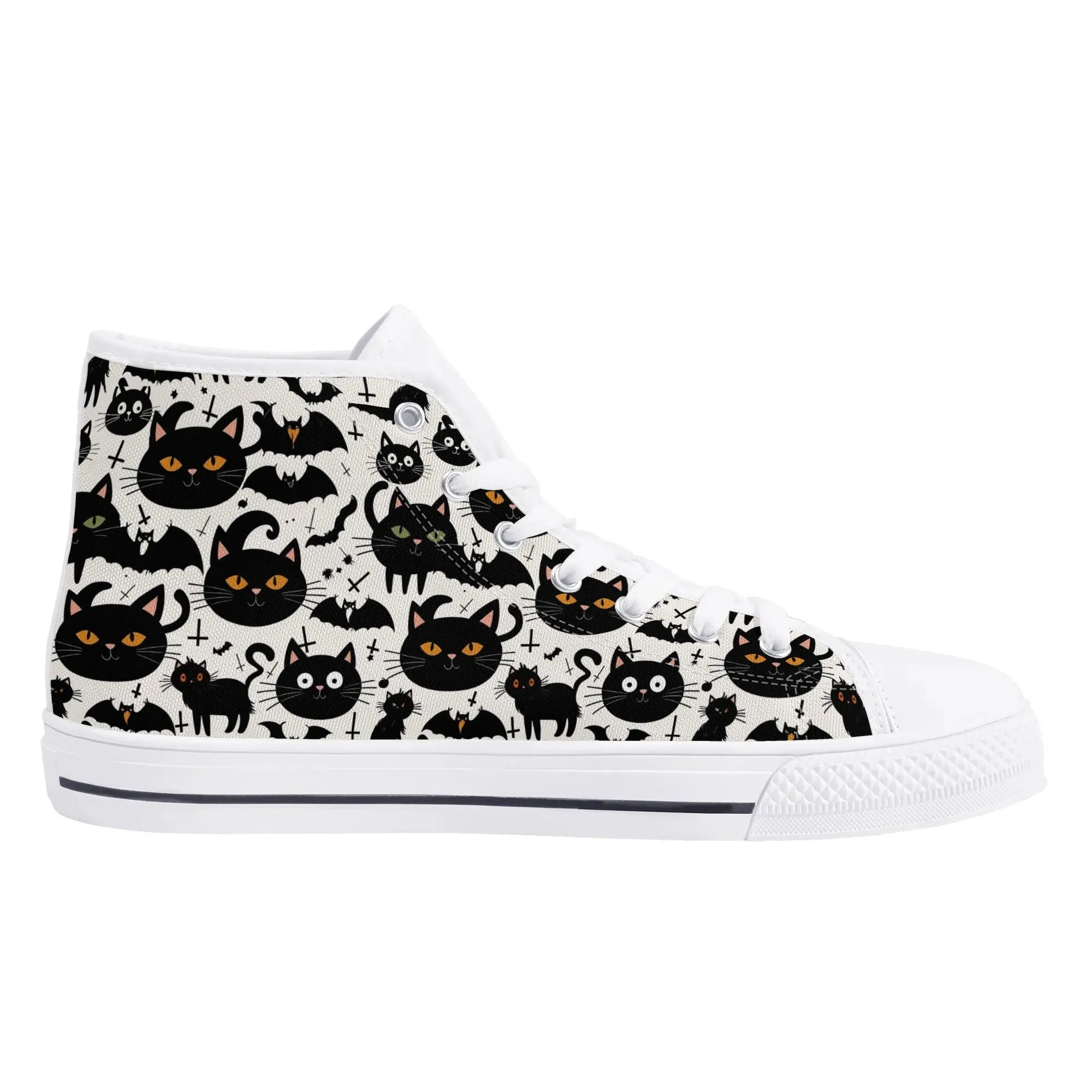 Mens Rubber High Top Crazy Cat Canvas Shoes