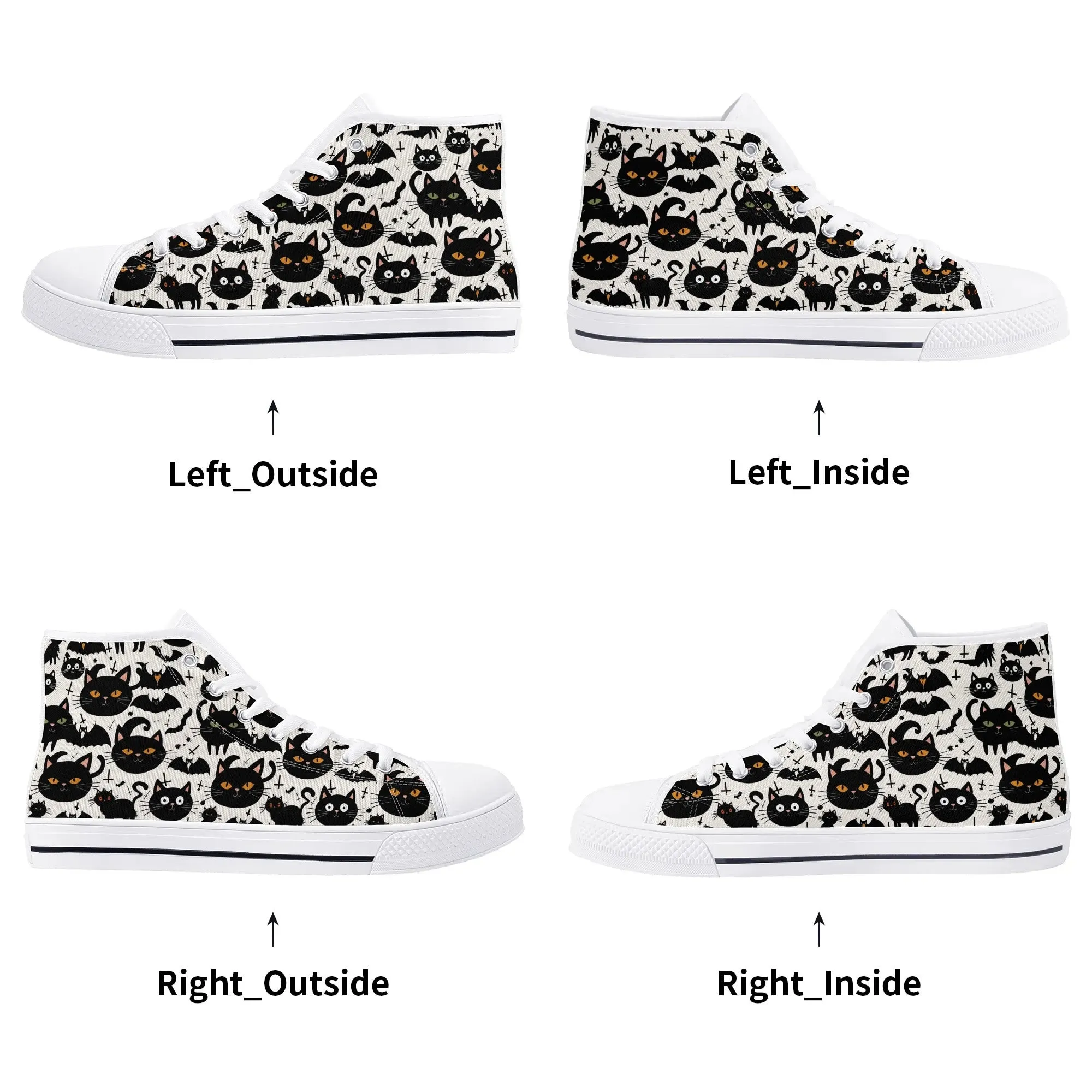 Mens Rubber High Top Crazy Cat Canvas Shoes