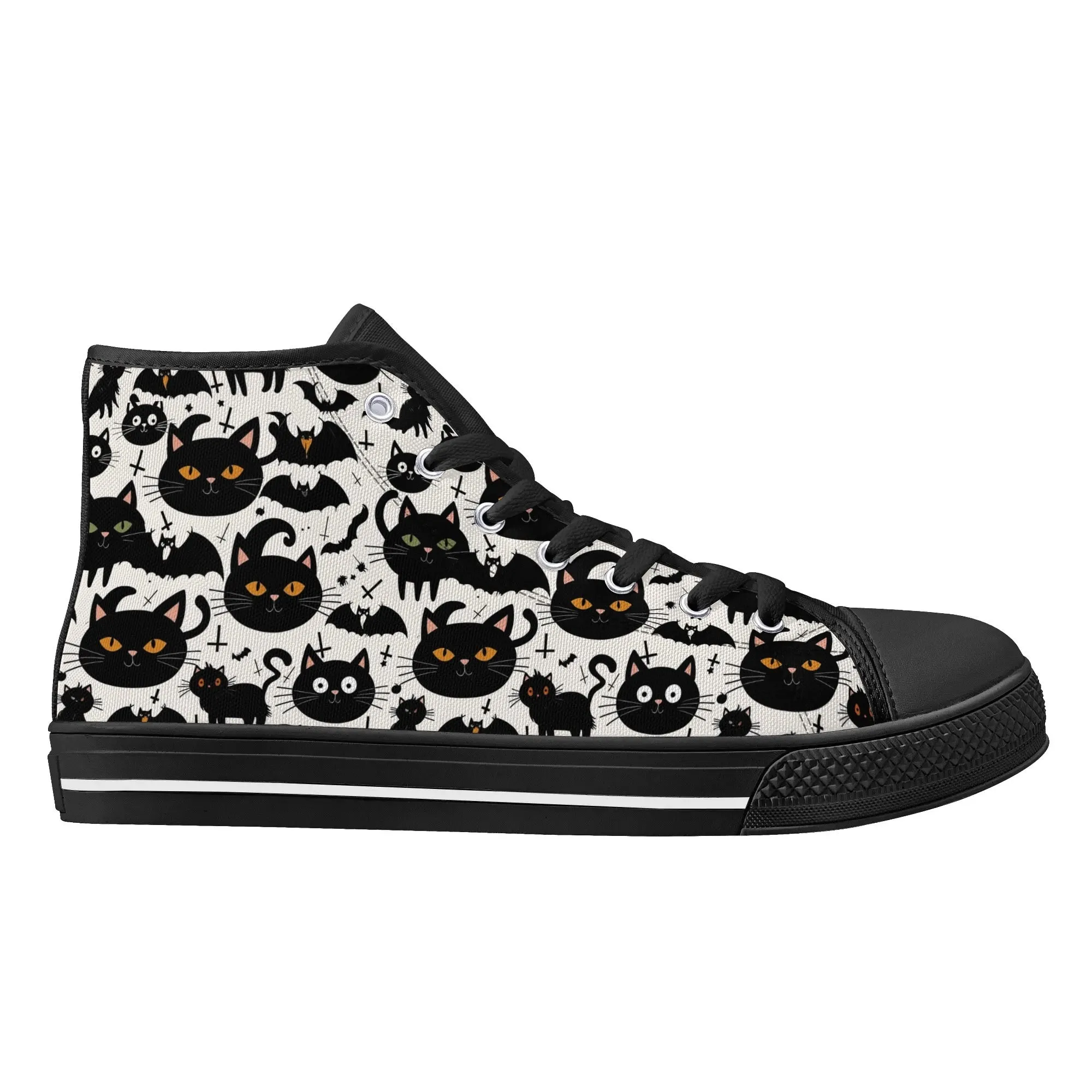Mens Rubber High Top Crazy Cat Canvas Shoes