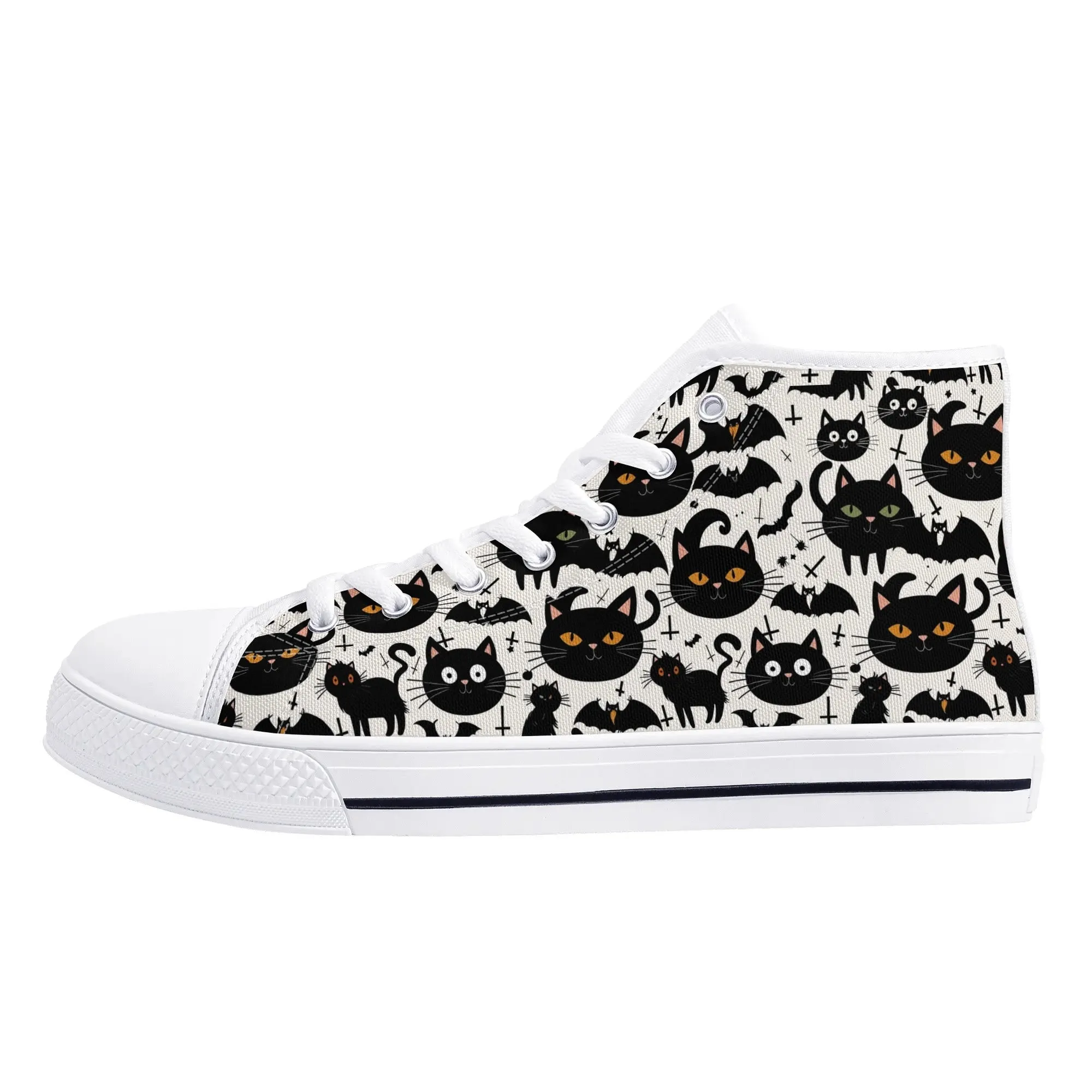 Mens Rubber High Top Crazy Cat Canvas Shoes