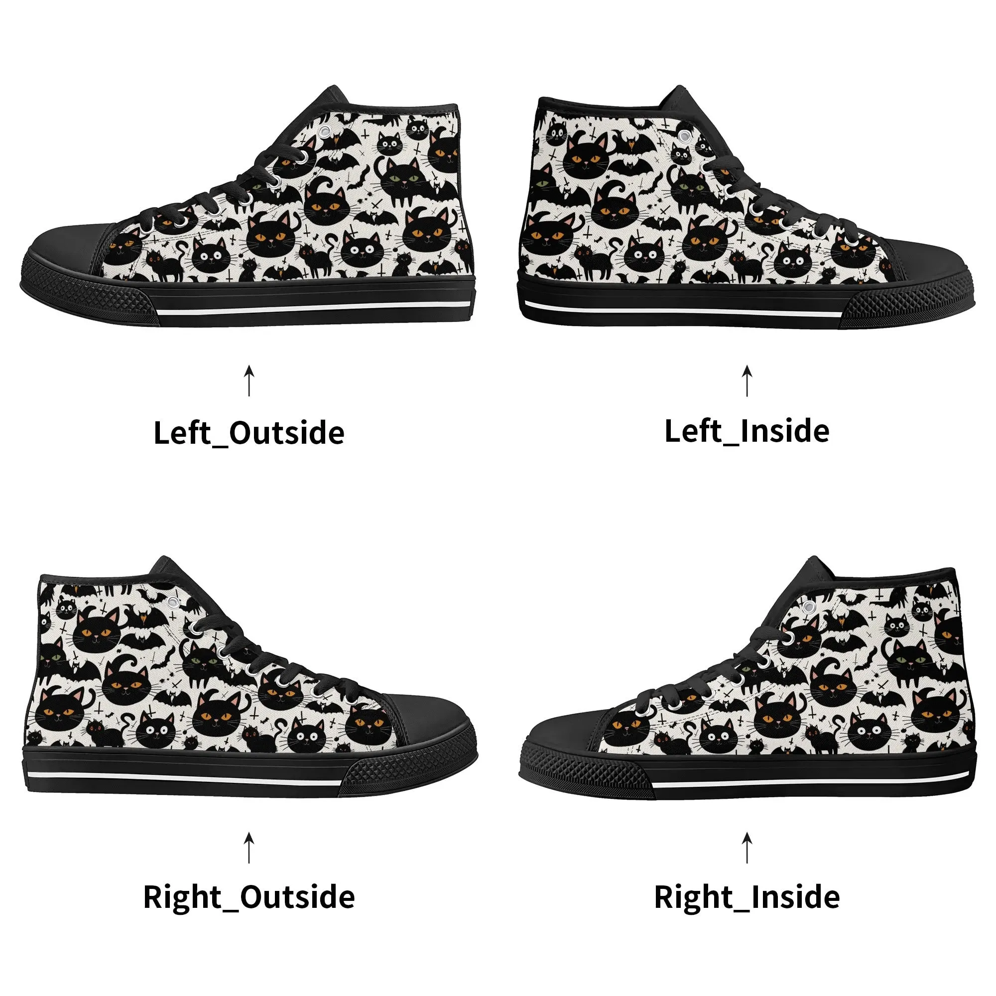 Mens Rubber High Top Crazy Cat Canvas Shoes