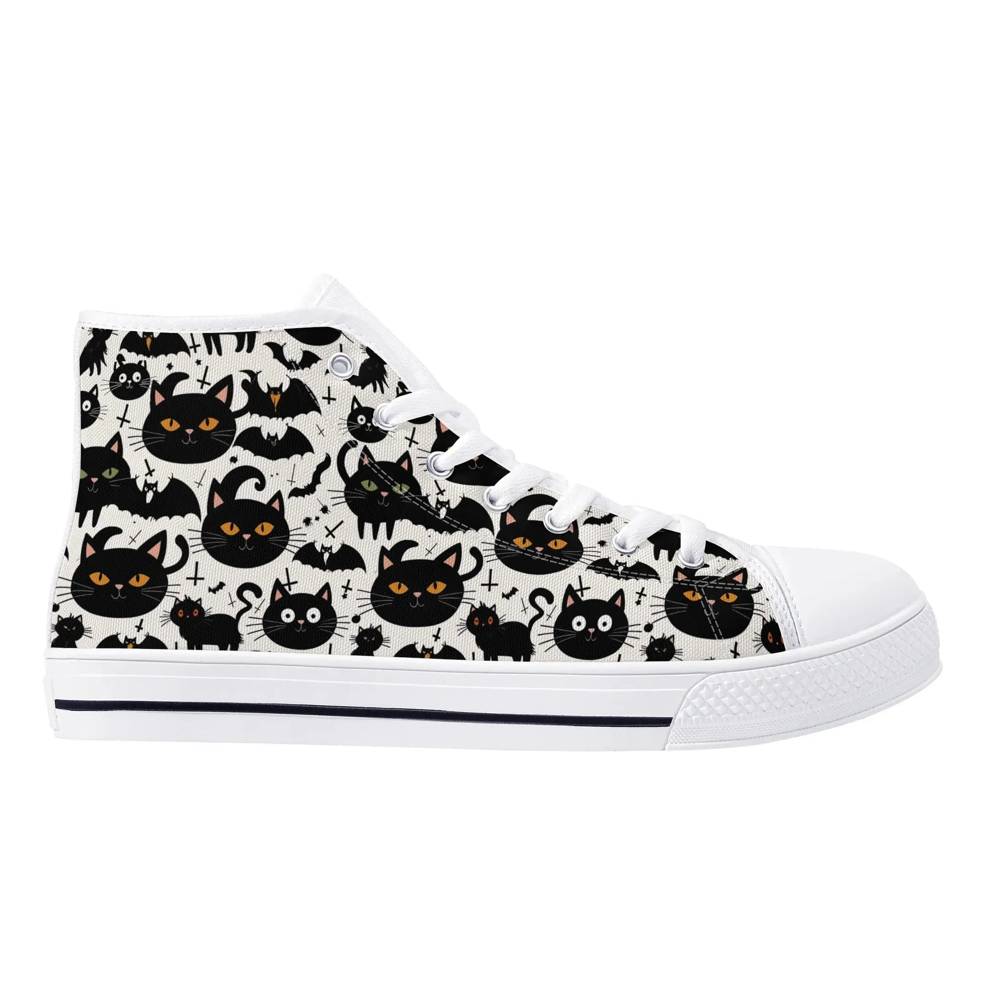 Mens Rubber High Top Crazy Cat Canvas Shoes