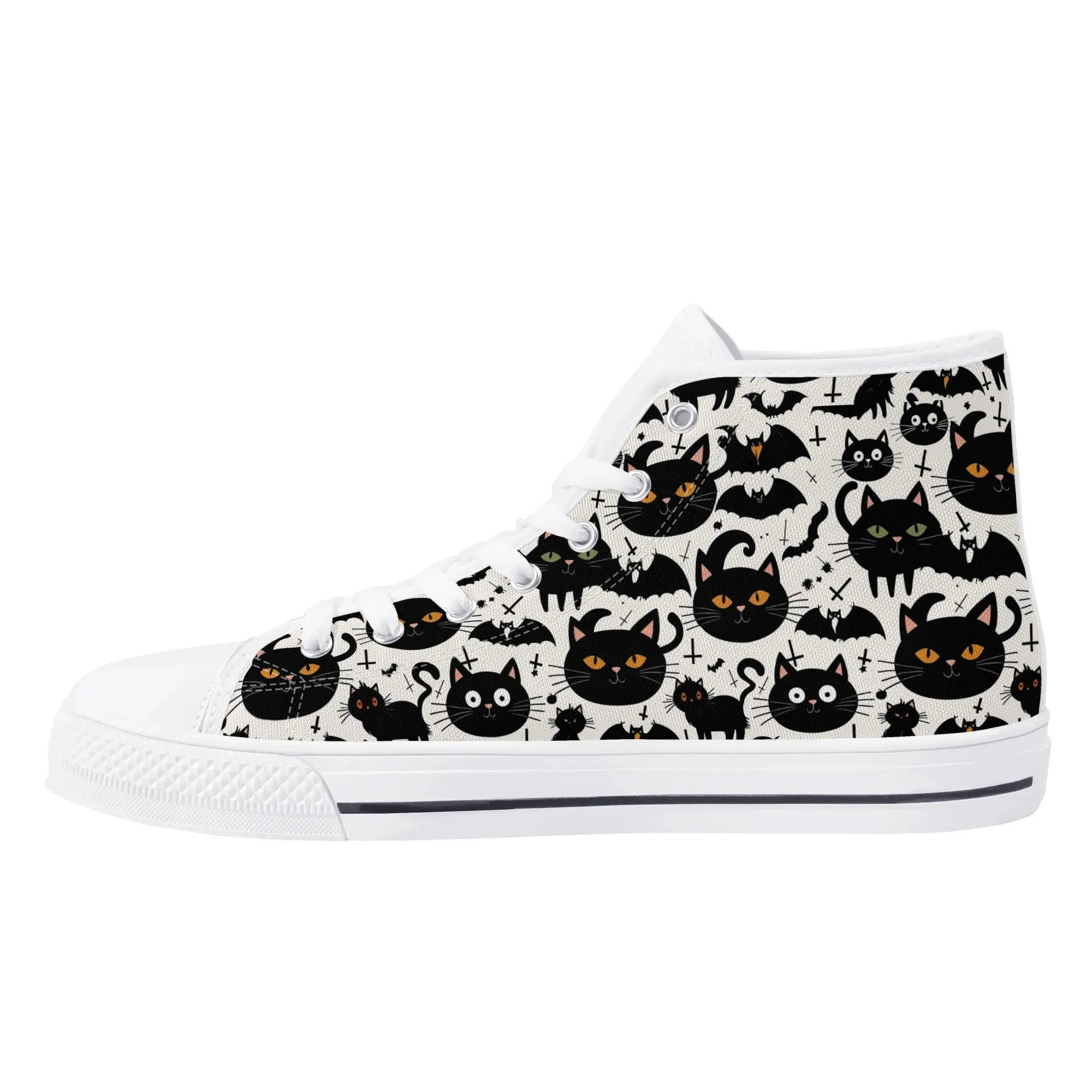 Mens Rubber High Top Crazy Cat Canvas Shoes