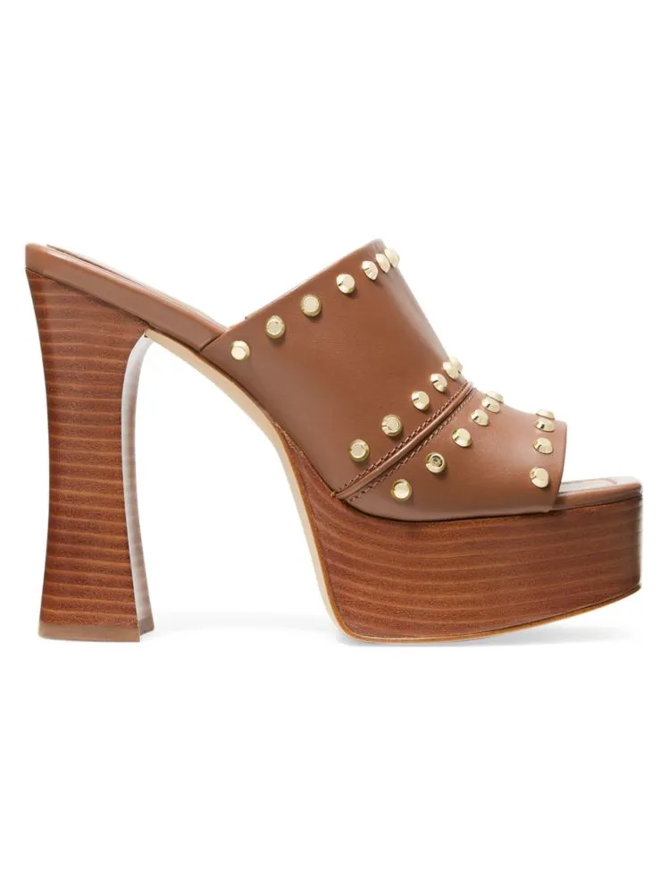 Michael Michael Kors Jagger Leather Platform Sandals in Luggage