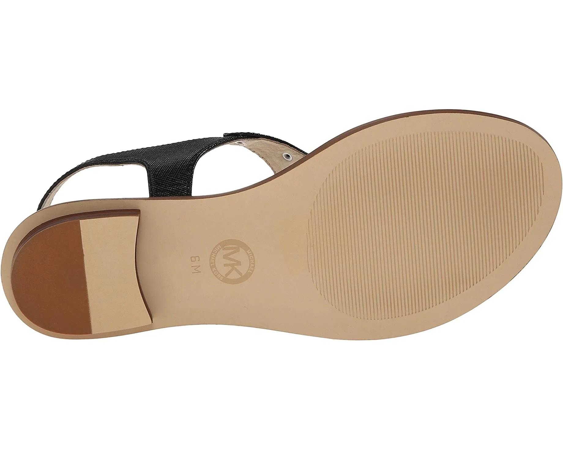 MK Plate Thong Sandals MICHAEL Michael Kors, black
