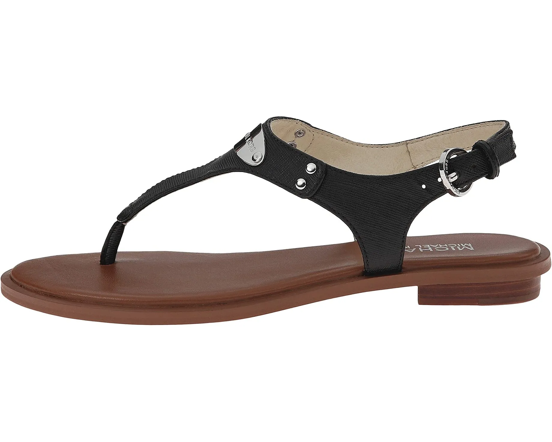 MK Plate Thong Sandals MICHAEL Michael Kors, black