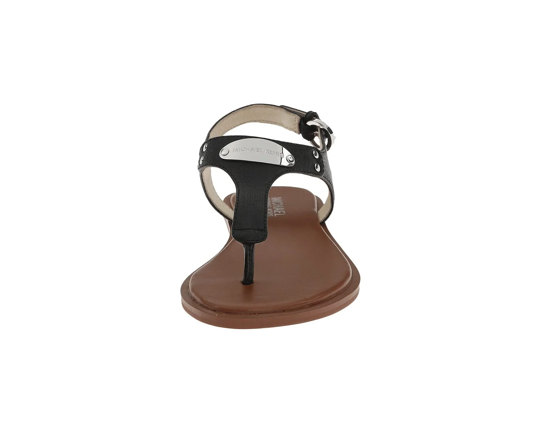 MK Plate Thong Sandals MICHAEL Michael Kors, black