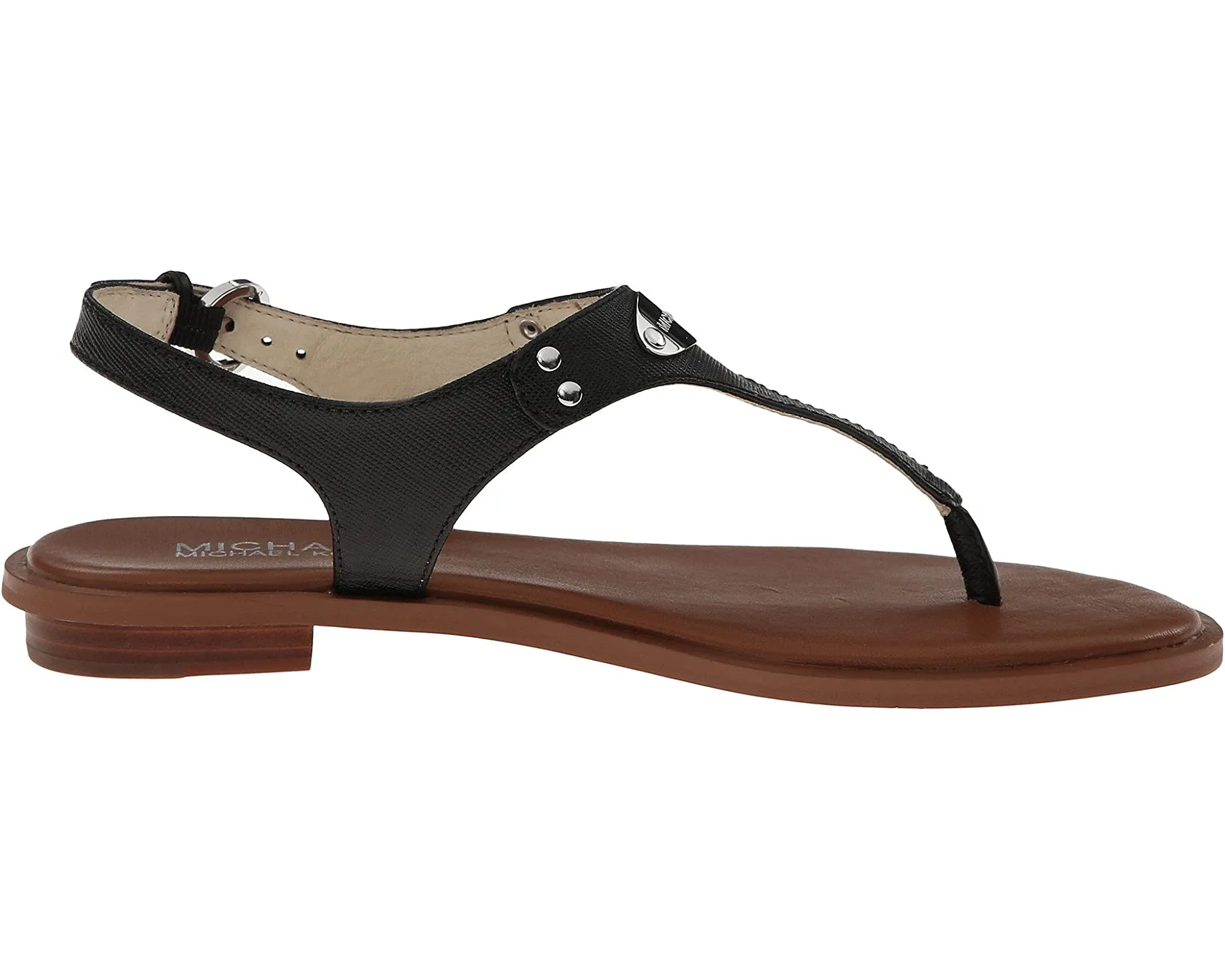 MK Plate Thong Sandals MICHAEL Michael Kors, black