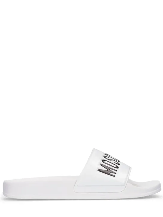 Moschino   25mm Logo PVC pool slide sandals 