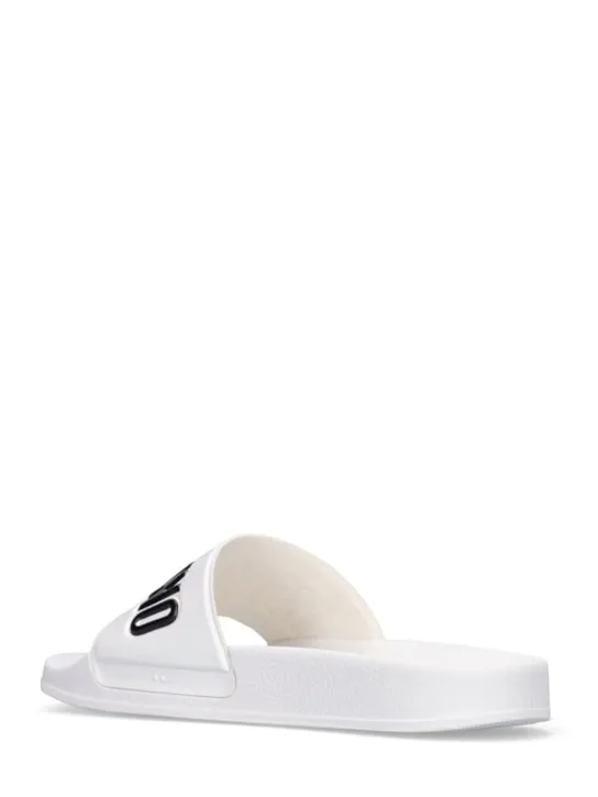 Moschino   25mm Logo PVC pool slide sandals 