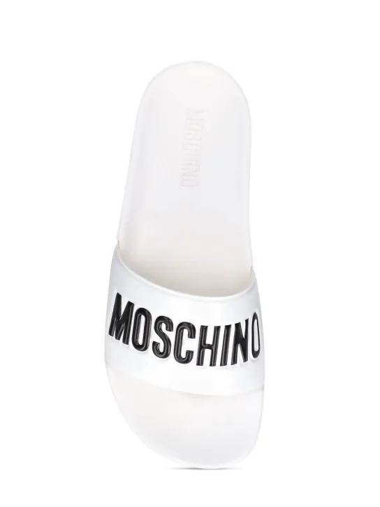 Moschino   25mm Logo PVC pool slide sandals 