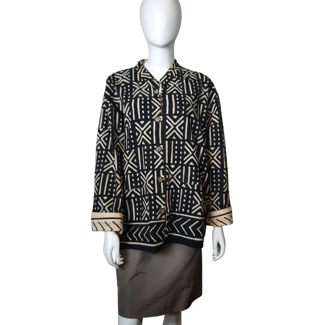 Mud Cloth Reversible Jacket Size L