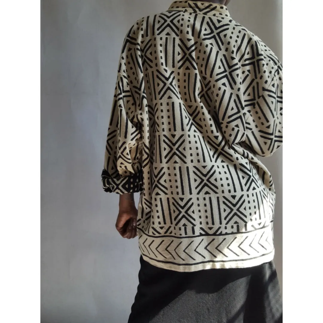 Mud Cloth Reversible Jacket Size L
