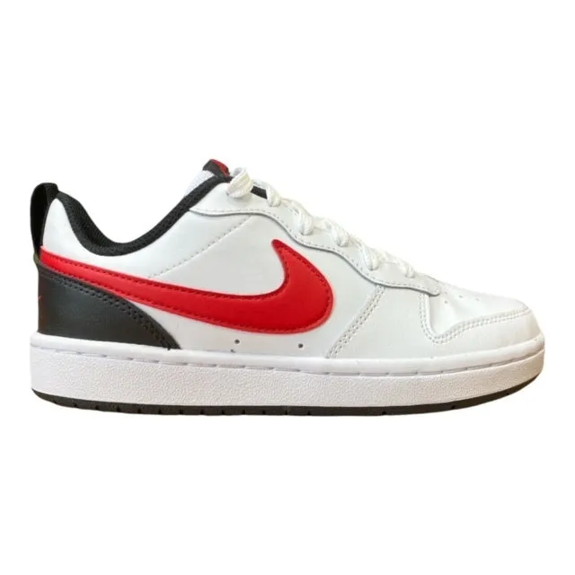 Nike scarpa sneakers da ragazzi Court Borough Low 2 BQ5448 110 bianco rosso nero