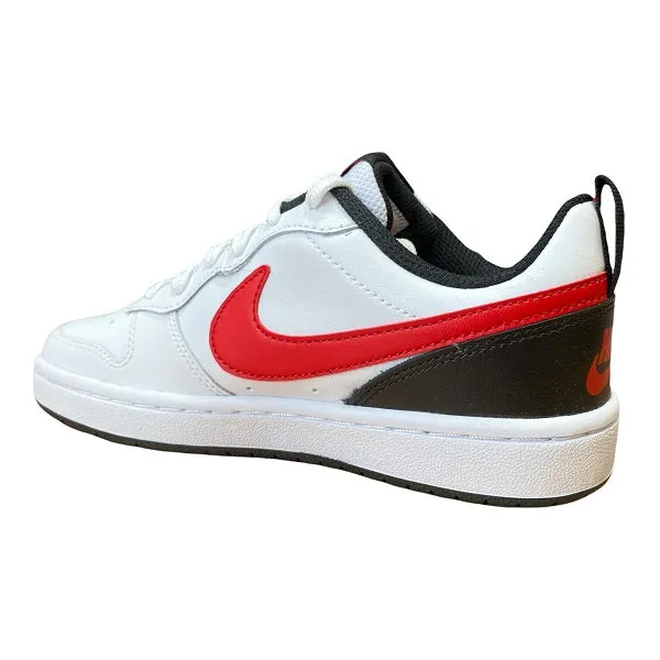 Nike scarpa sneakers da ragazzi Court Borough Low 2 BQ5448 110 bianco rosso nero