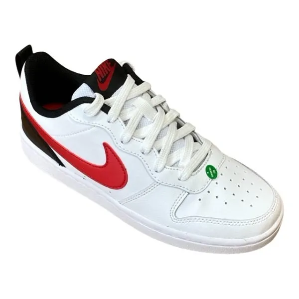 Nike scarpa sneakers da ragazzi Court Borough Low 2 BQ5448 110 bianco rosso nero