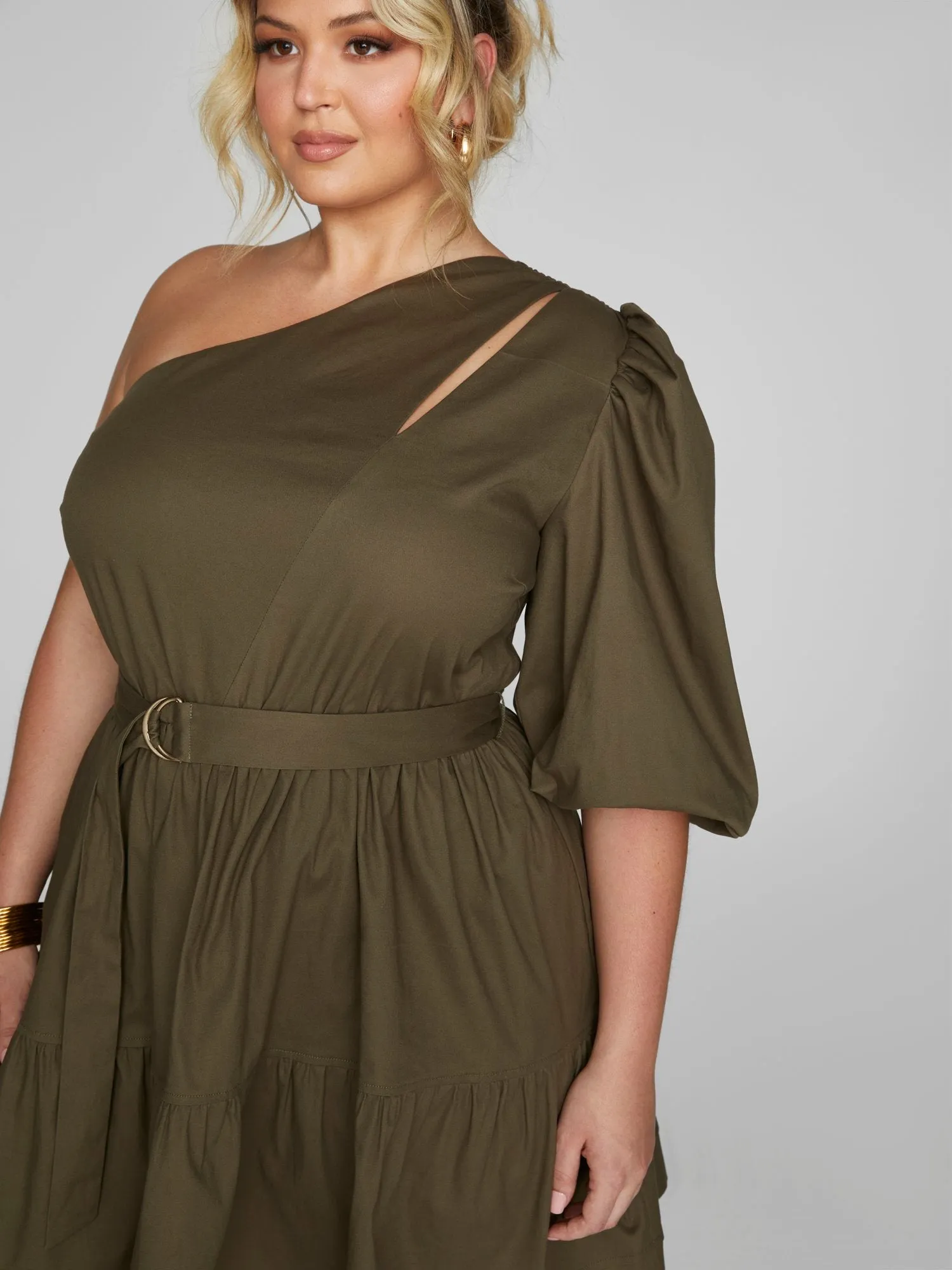 Ophelia One Shoulder Belted Dress