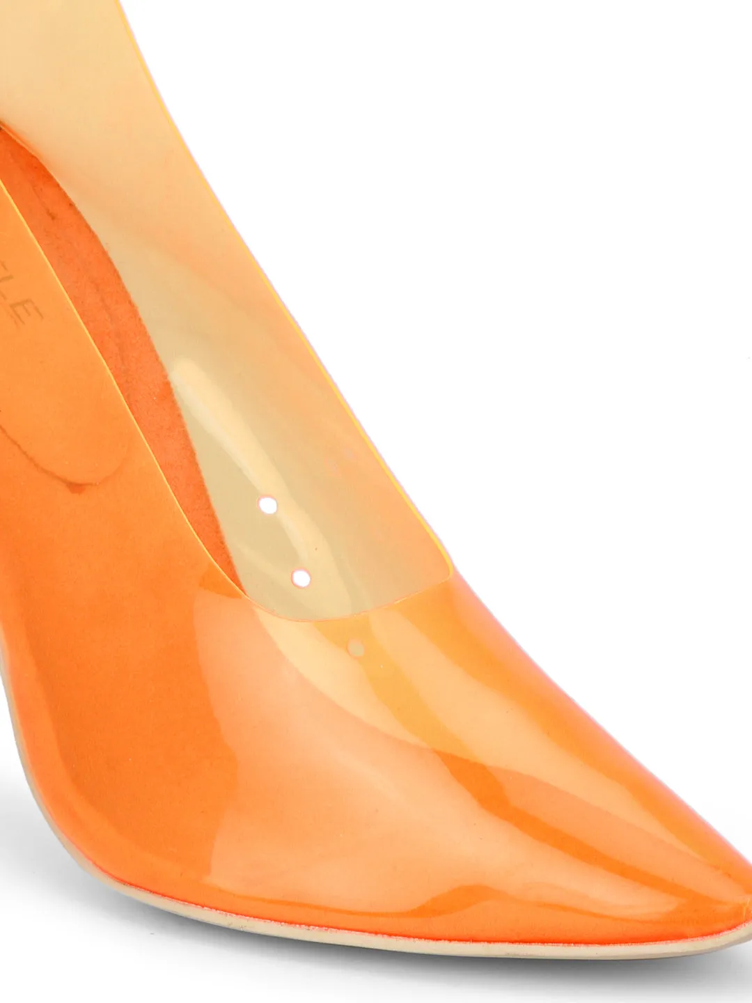 Orange Perspex Pump Stilettos