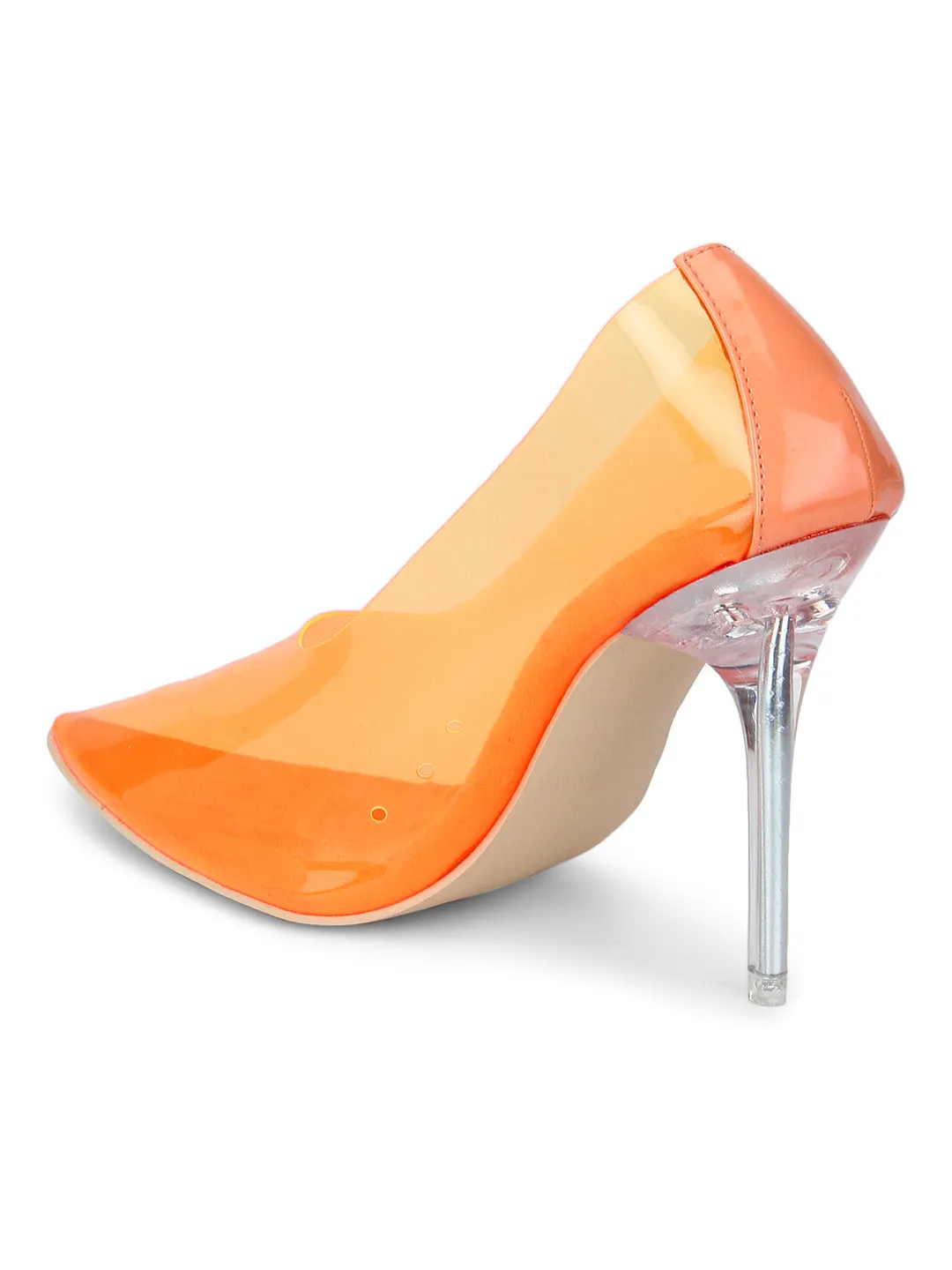 Orange Perspex Pump Stilettos