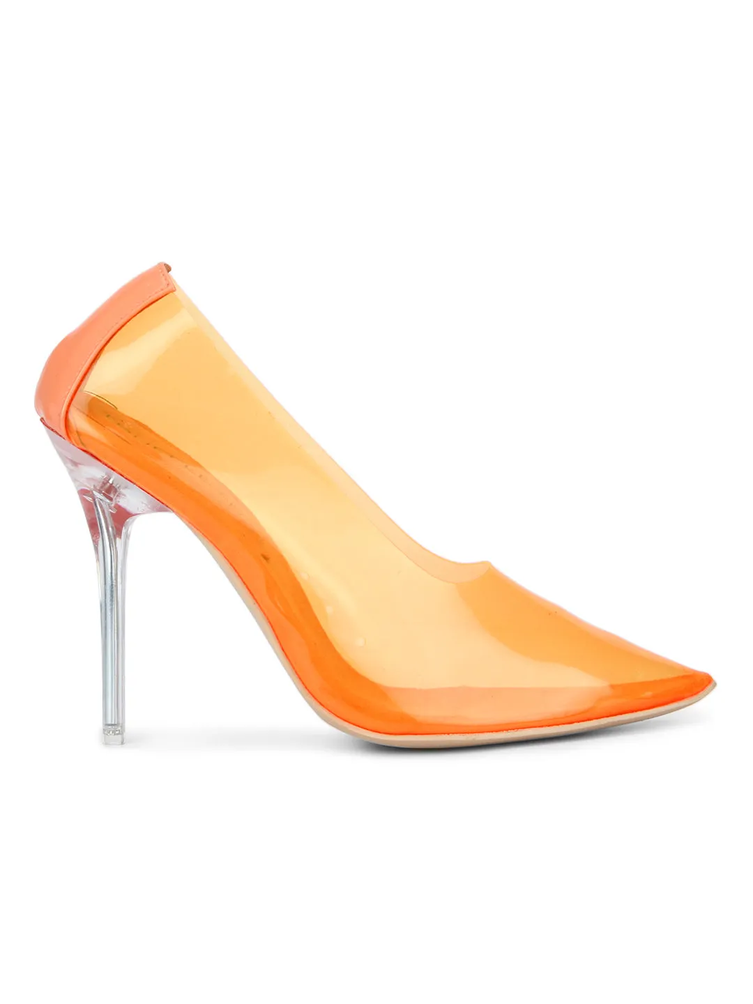 Orange Perspex Pump Stilettos
