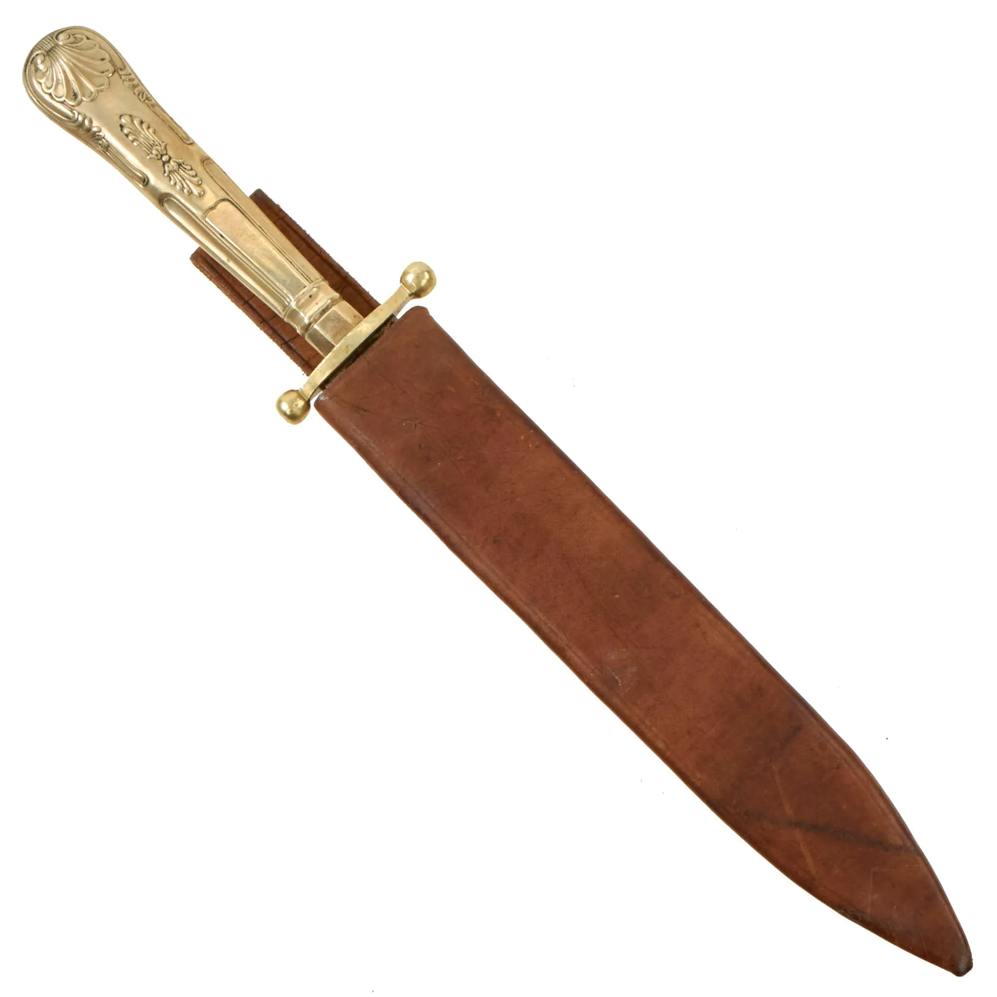 Original U.S. Late Western Gold Rush California Bowie Knife “I Can Dig Gold From Quartz” Etched Blade and Sheath by Brookes & Crookes of Sheffield