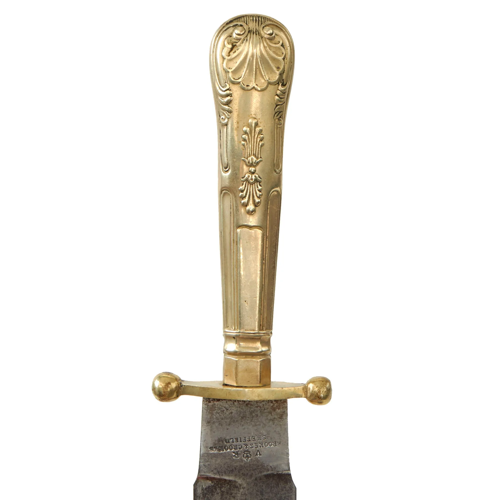 Original U.S. Late Western Gold Rush California Bowie Knife “I Can Dig Gold From Quartz” Etched Blade and Sheath by Brookes & Crookes of Sheffield